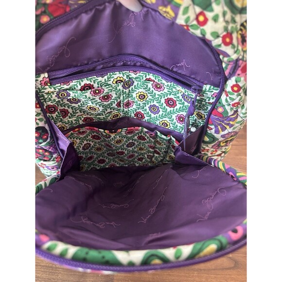 Retired Vera Bradley Full Size Back Pack Heather Purple Floral - Picture 7 of 9